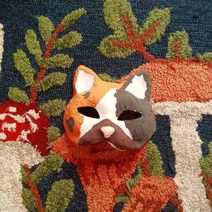 Calico cat clay therian mask